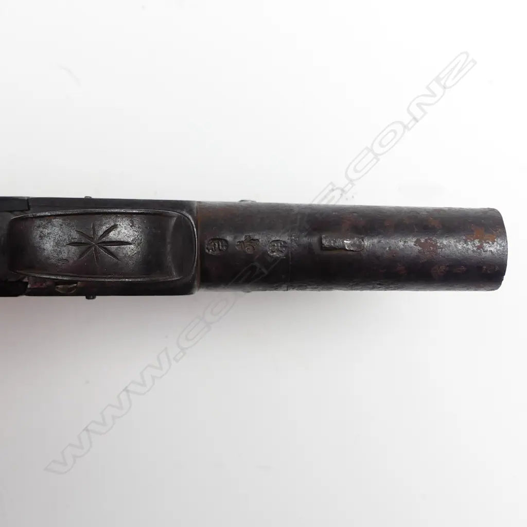 A c.1800 English flintlock box-lock pocket pistol Image 1++
