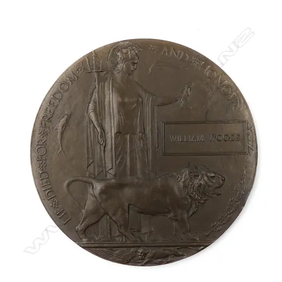 A WWI bronze memorial plaque