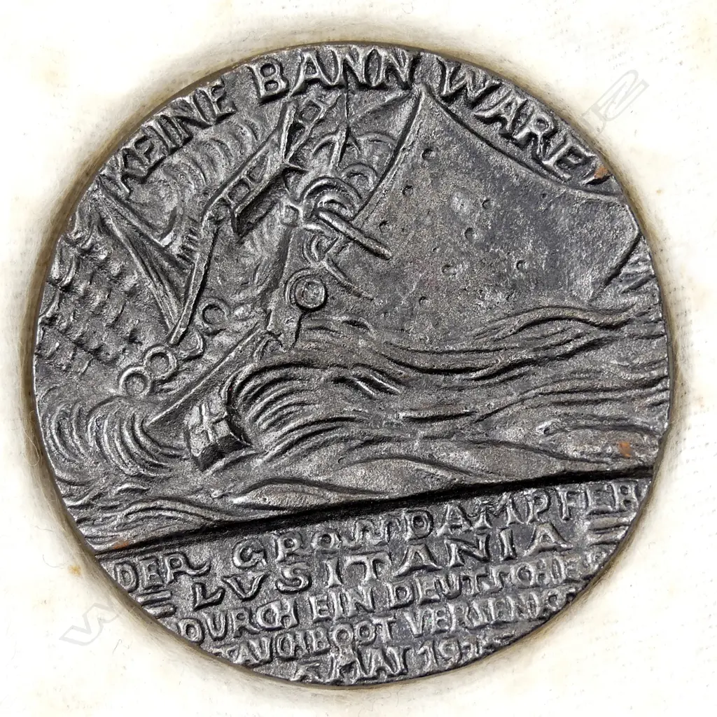 A WW1 1916 British propaganda replica Lusitania medal Image 1++
