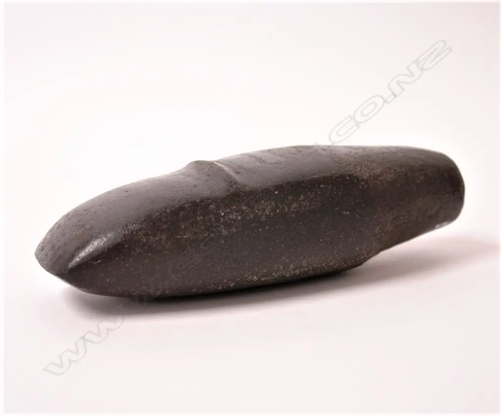 A pre-European black basalt toki (adze) Image 1++