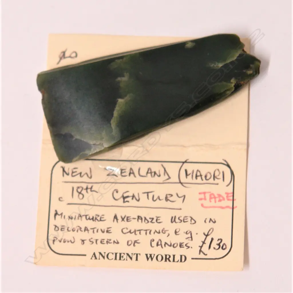 A 19thC or earlier small toki pounamu (nephrite adze blade) Image 1++
