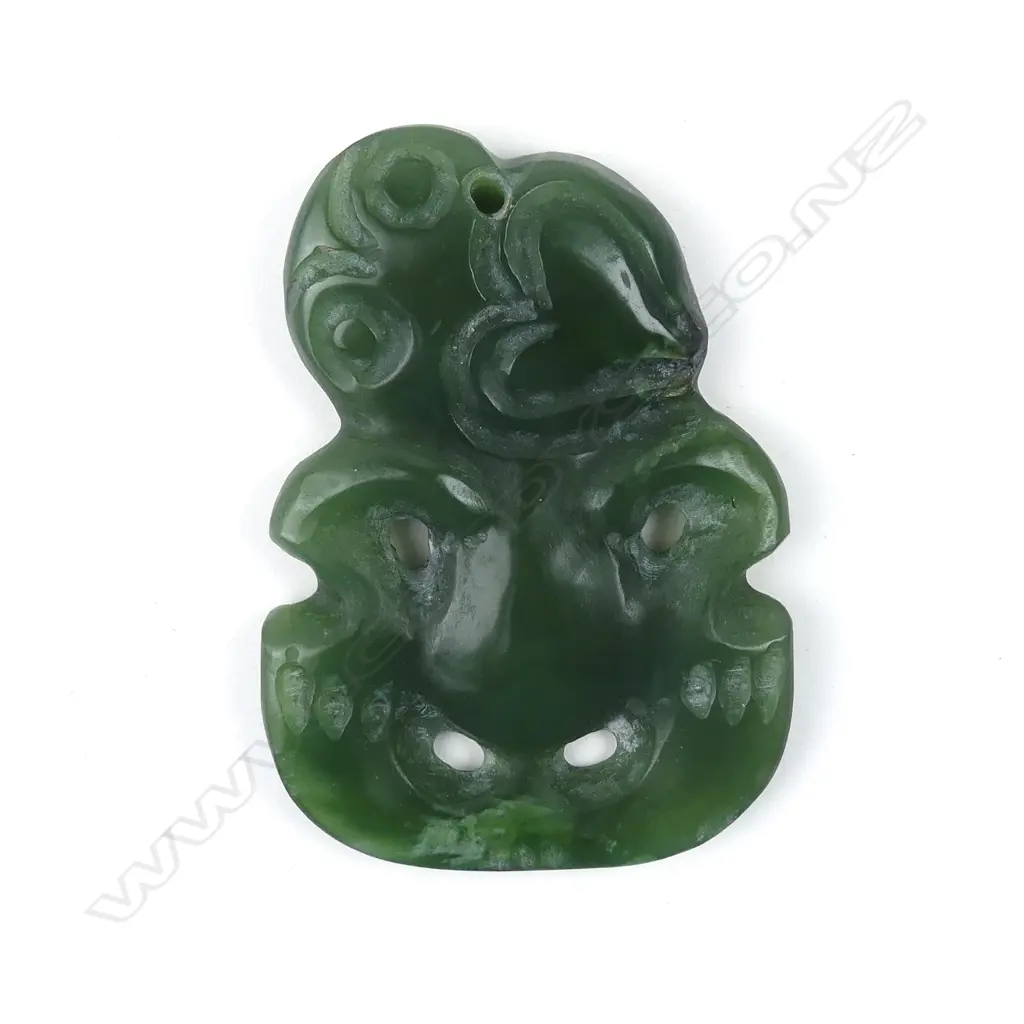 A 20thC carved pounamu hei tiki Image 1++