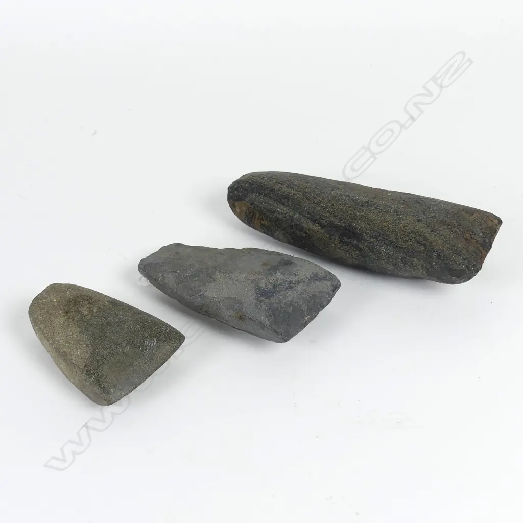 Three pre-European stone toki (adzes) Image 1++