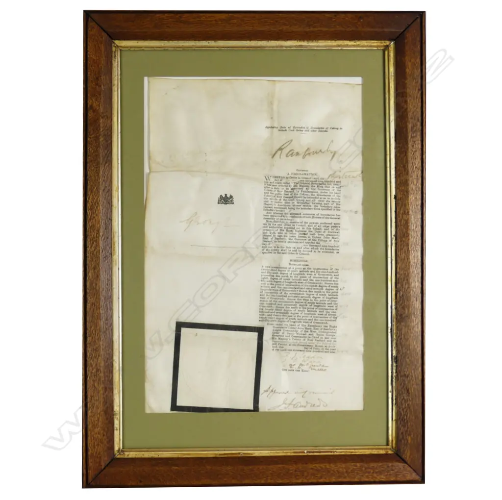 A signed parchment copy of 1901 NZ legislature Order in Council proclamation Image 1++
