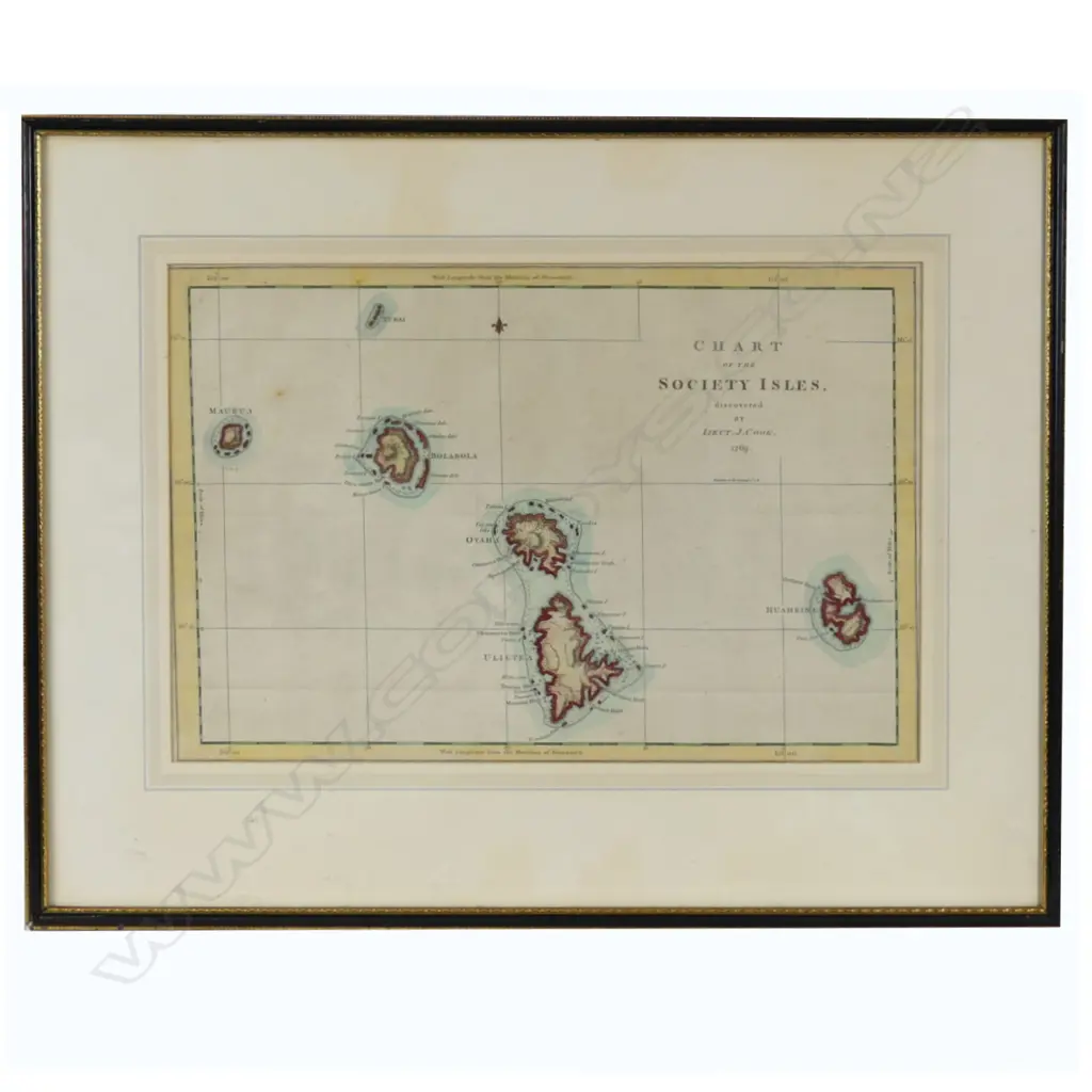 'Chart of the Society Isles Discovered by Lieut. J. Cook 1769' Image 1++