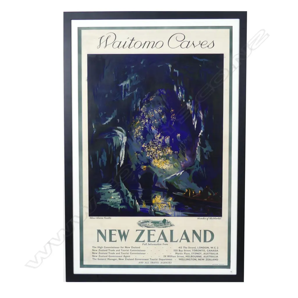 A vintage N.Z. 'Railways Studios' vintage poster 'Waitomo Caves' Image 1++