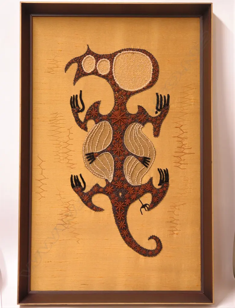 A 1960's/70's embroidered panel of the Opihi Taniwha Image 1++