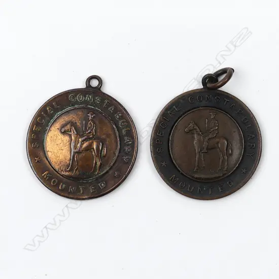Two rare copper 'Special Constabulary [Mounted]' medals 1913