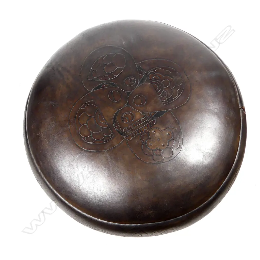 Marie Potter decorated leather pouffe Image 1++