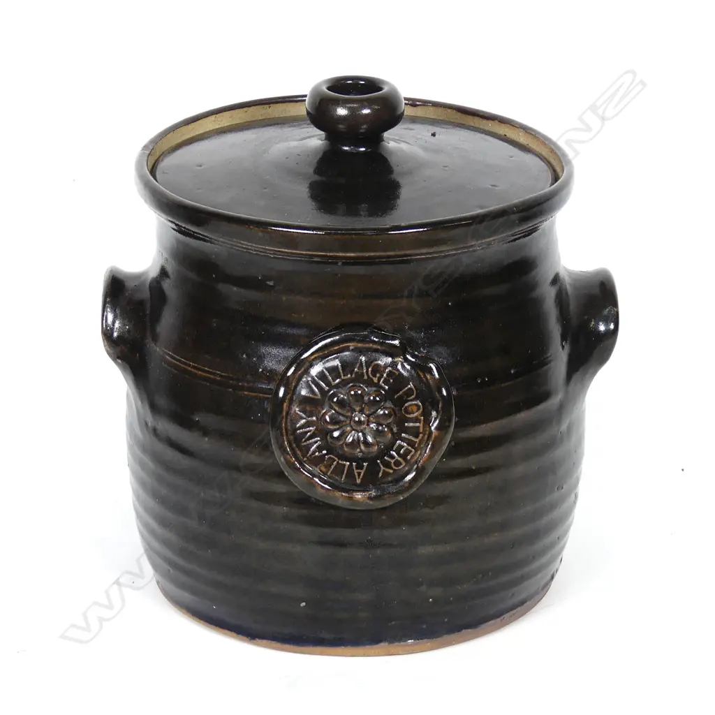 An Albany Village Pottery lidded jar Image 1++