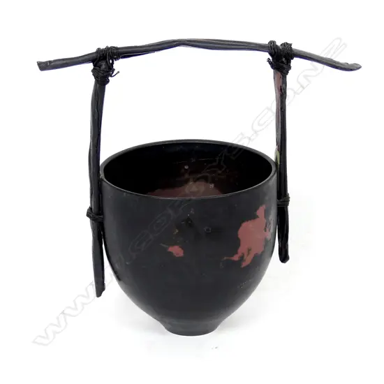 Anne Powell studio pottery vessel with wood handle
