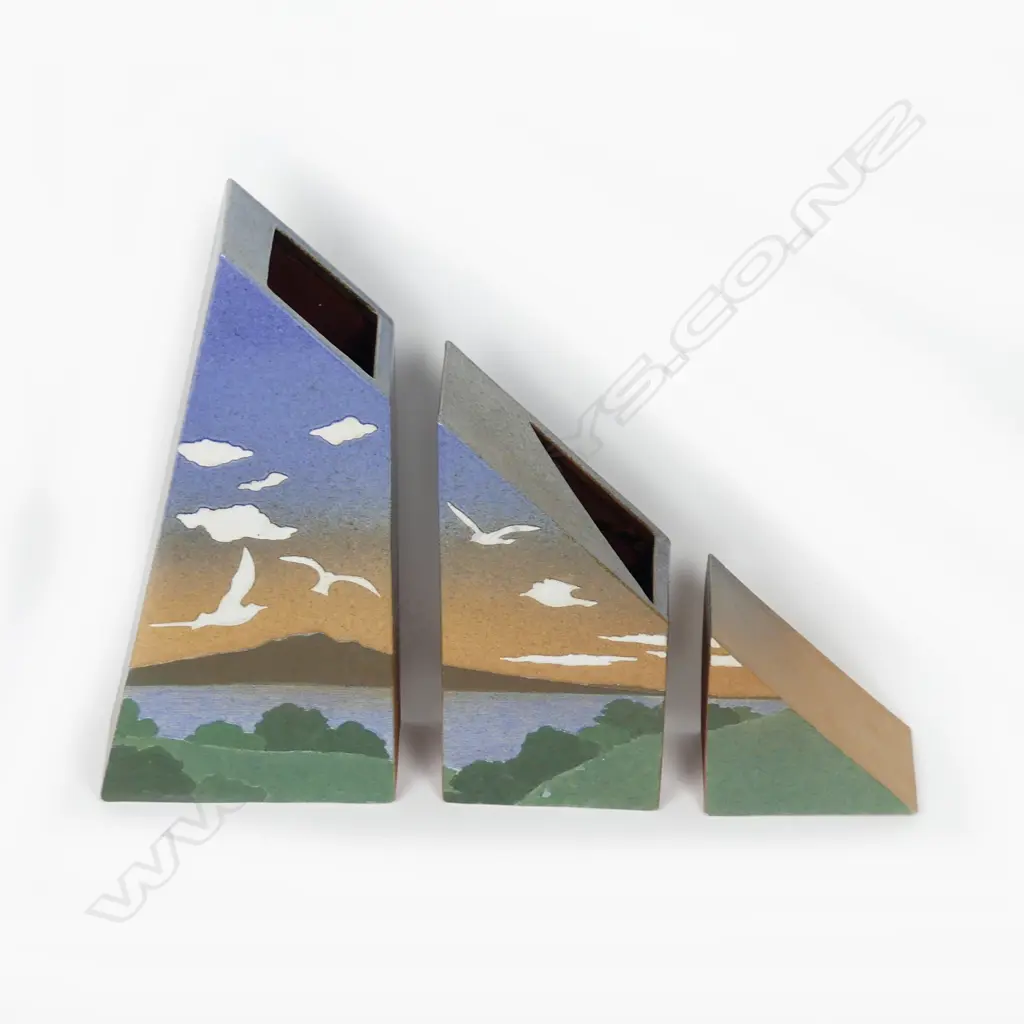 Ian Webster pottery three-piece sculpture Image 1++