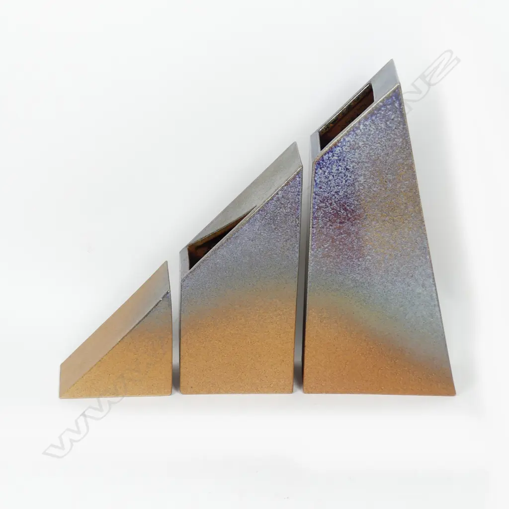 Ian Webster pottery three-piece sculpture Image 1++