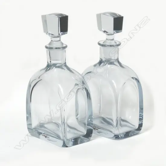 A pair of Swedish crystal decanters
