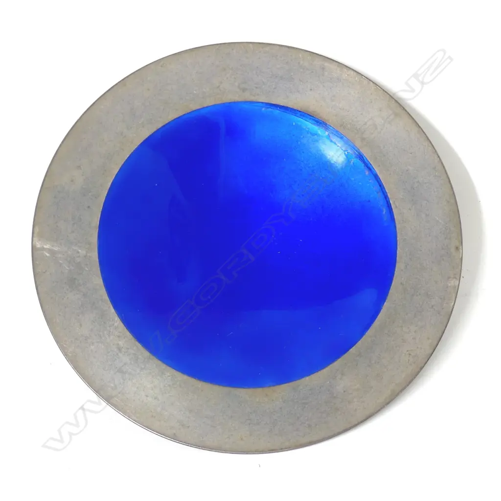 A Georg Jensen silver dish with blue enamel lining Image 1++