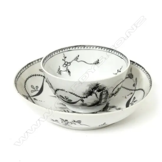 An 18thC tea bowl and saucer