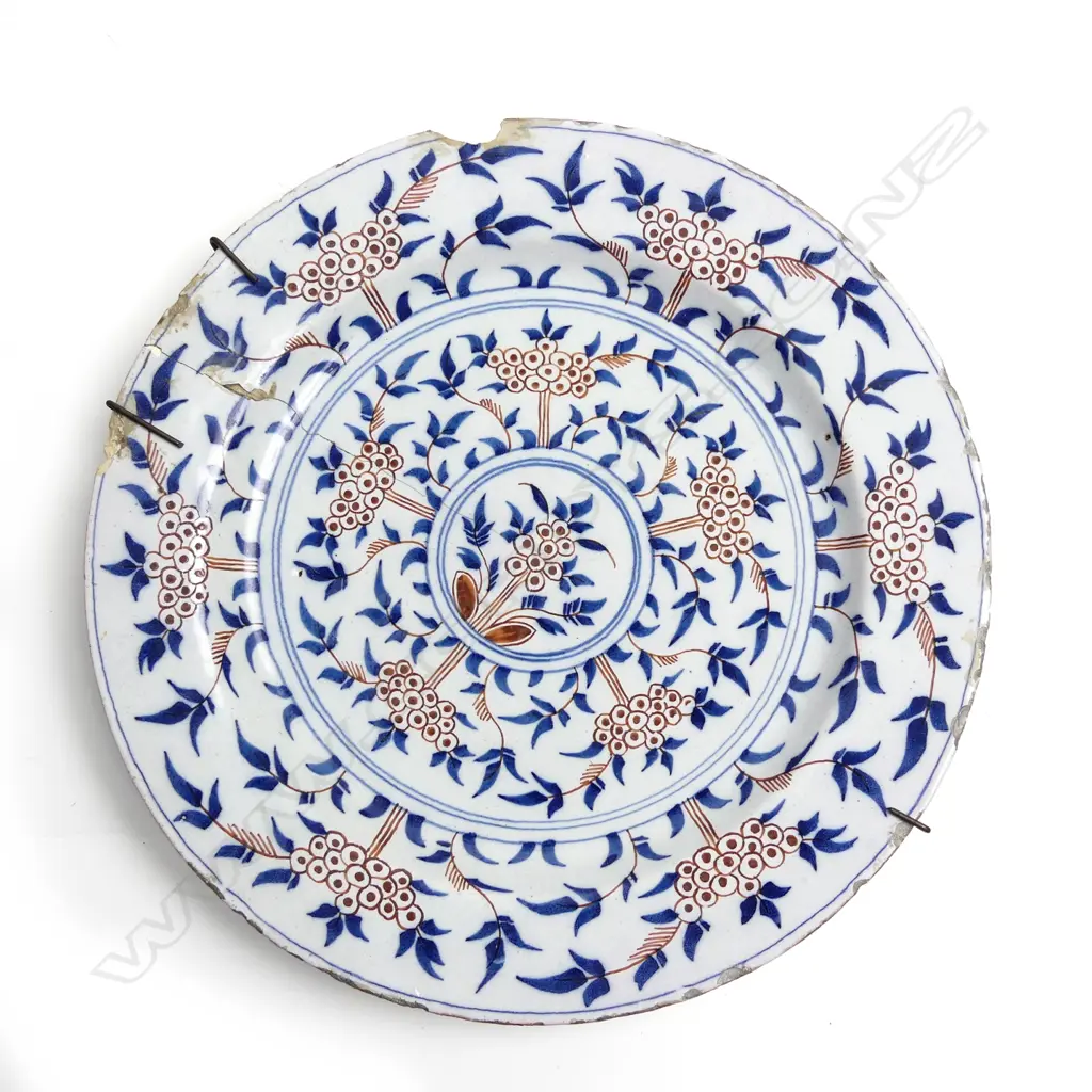 A 18thC English delft plate Image 1++