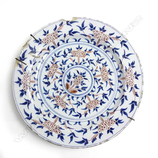 A 18thC English delft plate