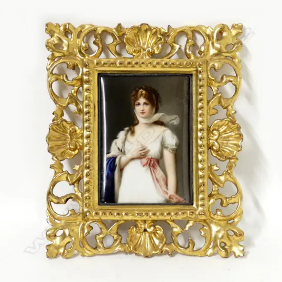 A KPM (Berlin) hand painted porcelain plaque of Queen Louise of Prussia