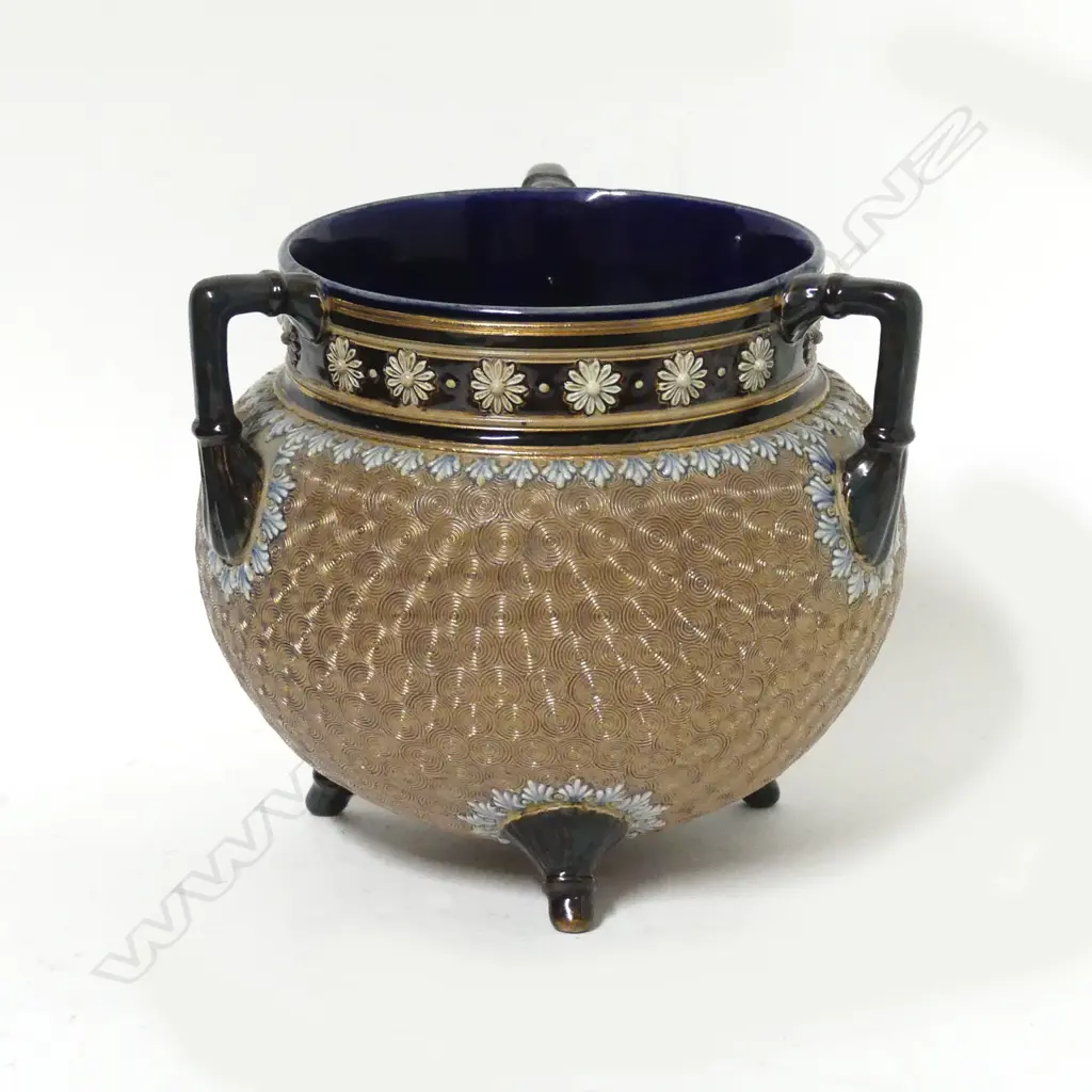 A Doulton Lambeth cauldron shape vase Image 1++