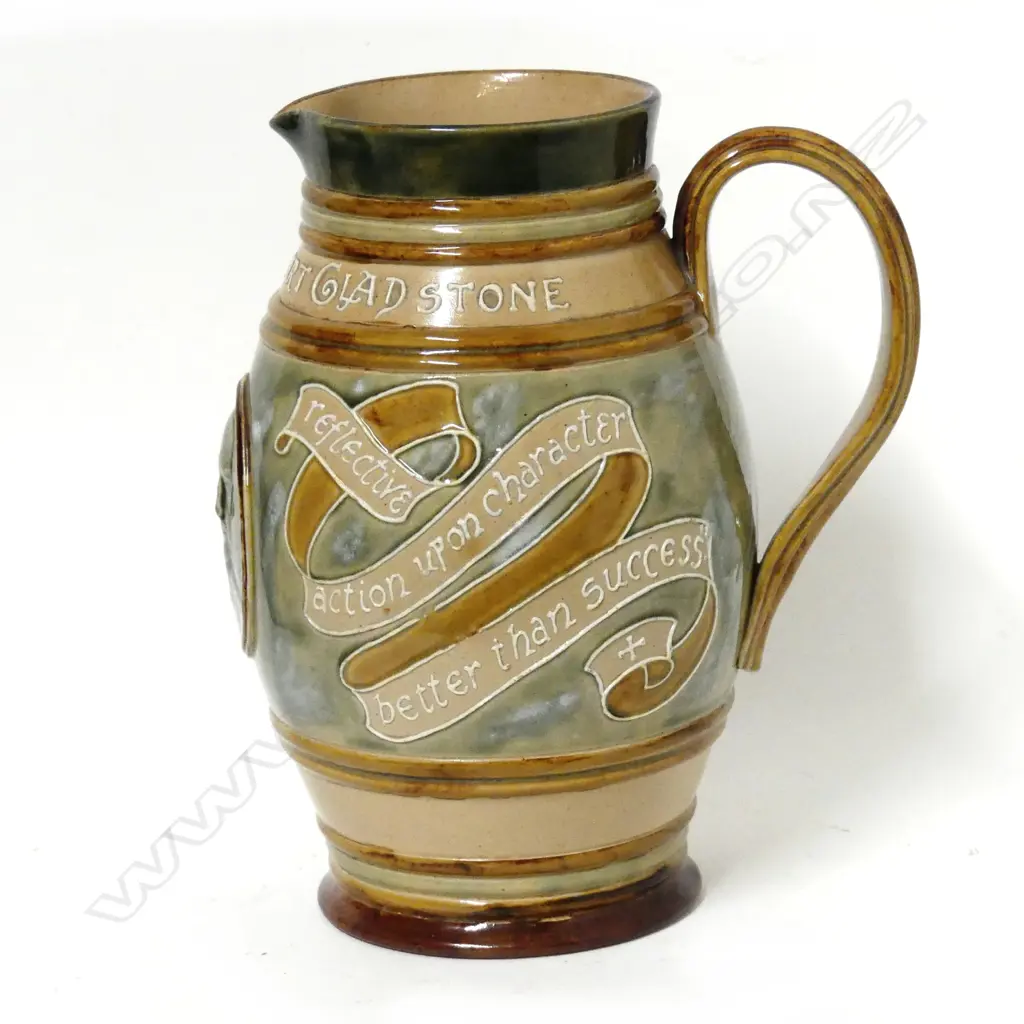 A Doulton Lambeth jug commemorating William Ewart Gladstone Image 1++