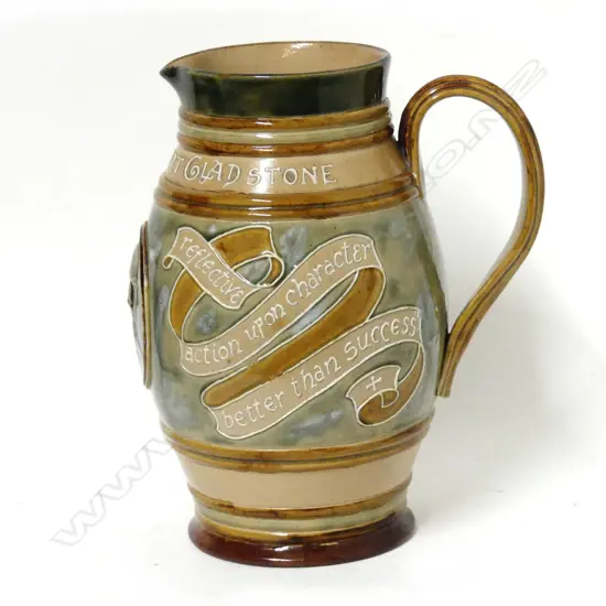 A Doulton Lambeth jug commemorating William Ewart Gladstone