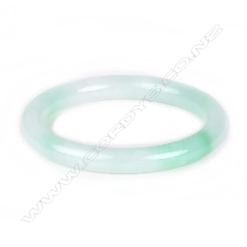 A Chinese good pale jadeite bangle Image 1++