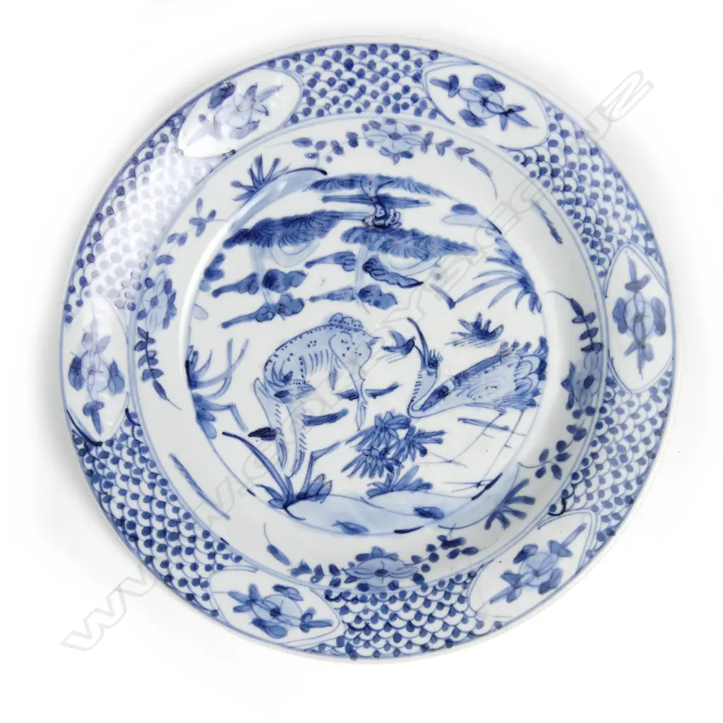 A large blue and white Ming 'Swatow' dish Image 1++