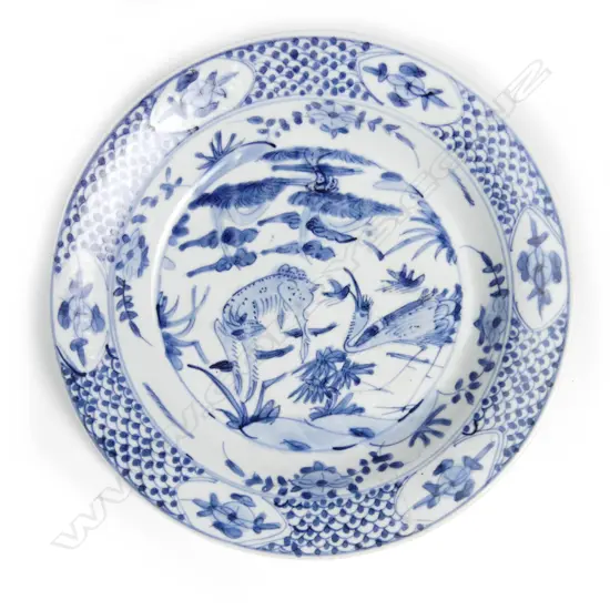 A large blue and white Ming 'Swatow' dish