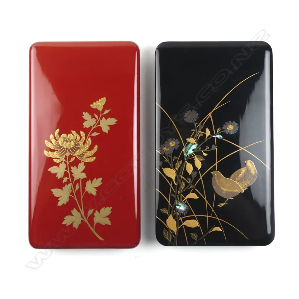 Two Japanese lacquered calligrapher's boxes Image 1++