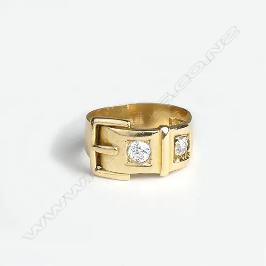 A late Victorian 18ct. yellow gold and diamond buckle ring