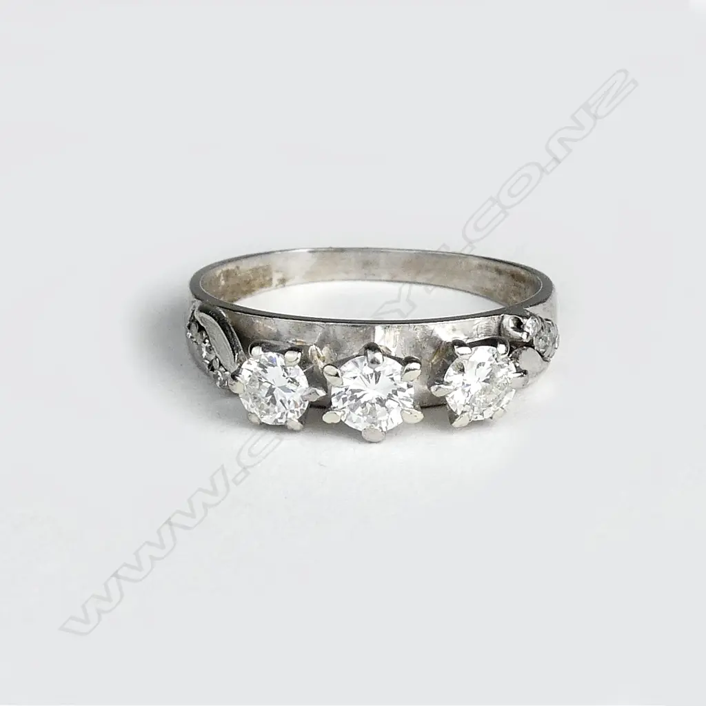 A 9ct white gold and diamond ring Image 1++