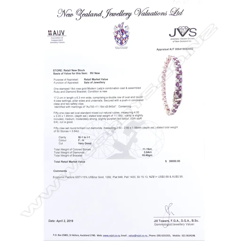 A delightful ruby and diamond bracelet Image 1++