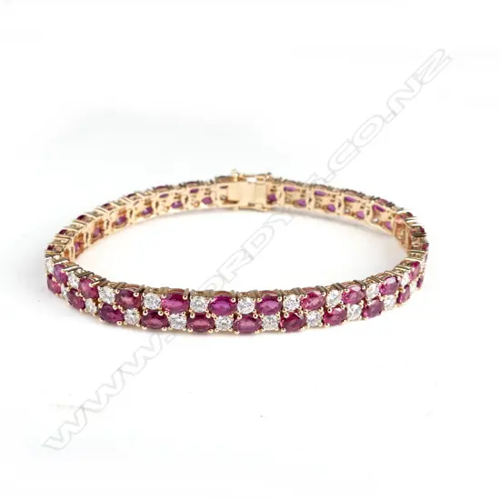 A delightful ruby and diamond bracelet