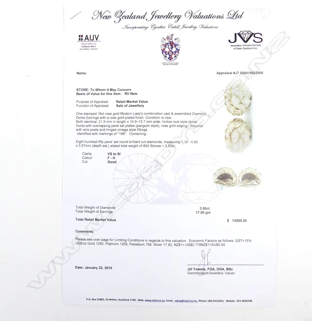 A pair of 18ct rose gold and multi diamond cluster earrings Image 1++