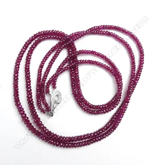 A ruby bead necklace