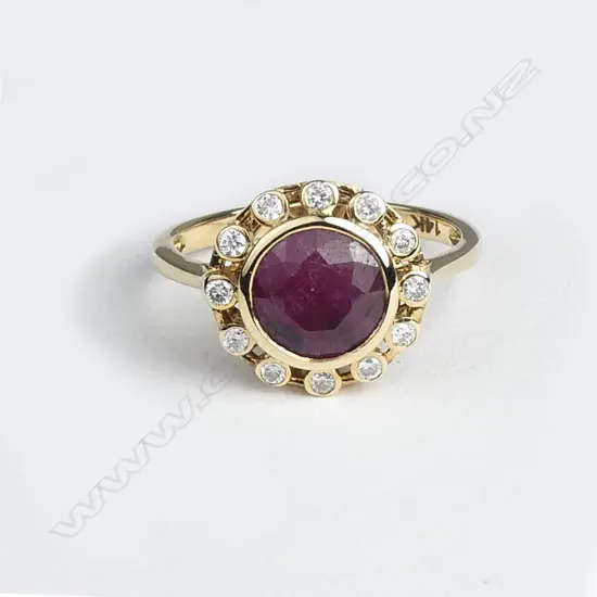 A 14ct gold ruby and diamond ring