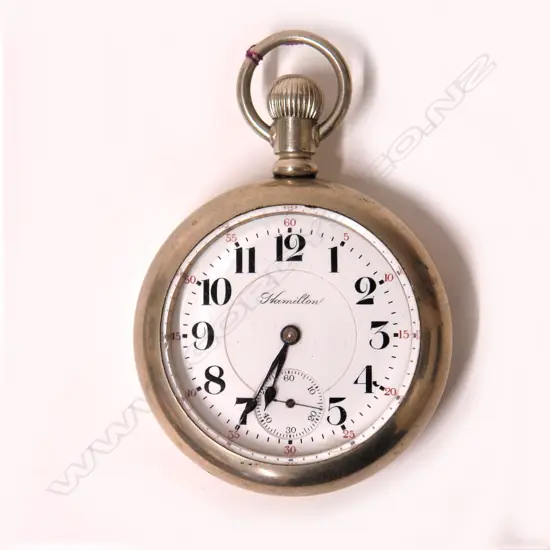 An early 20thC Hamilton open face pocket watch