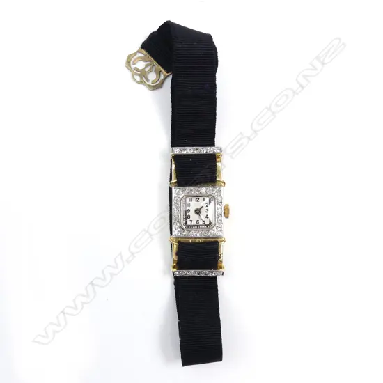 A lady’s 18ct gold and diamond cocktail watch