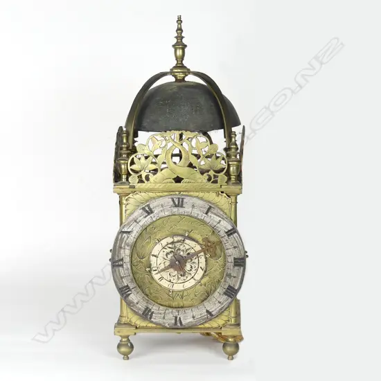 A rare 17thC brass lantern clock by Peter Closon
