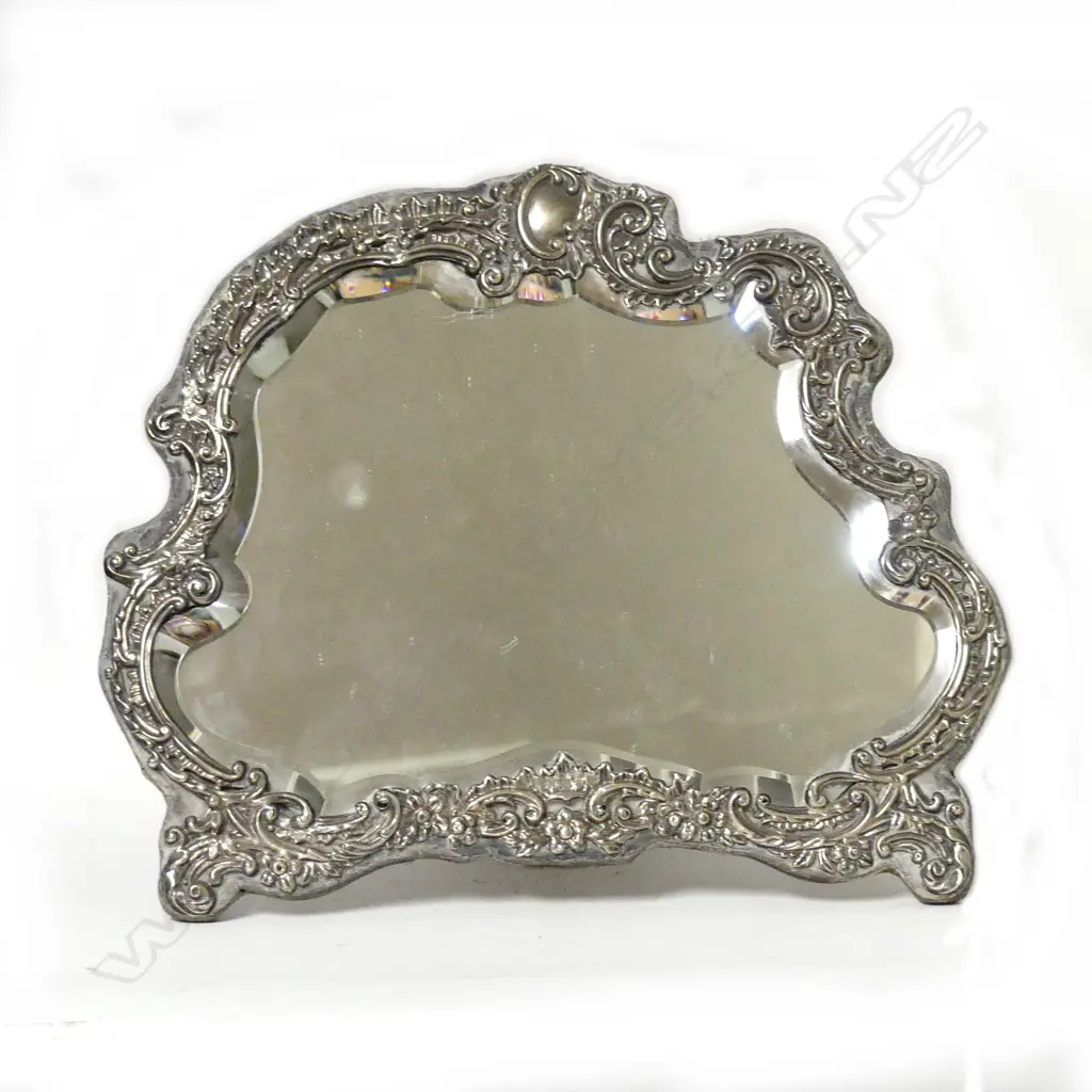 An Edwardian silver strut backed mirror Image 1++