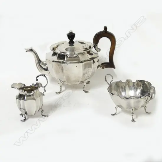 A Victorian small proportion three piece tea set