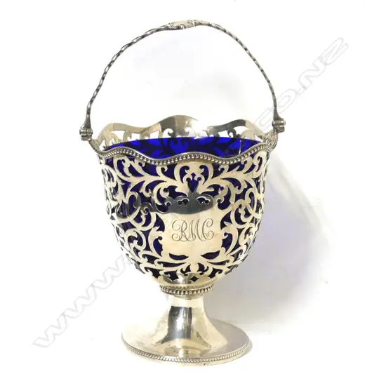 A Victorian silver sugar basket