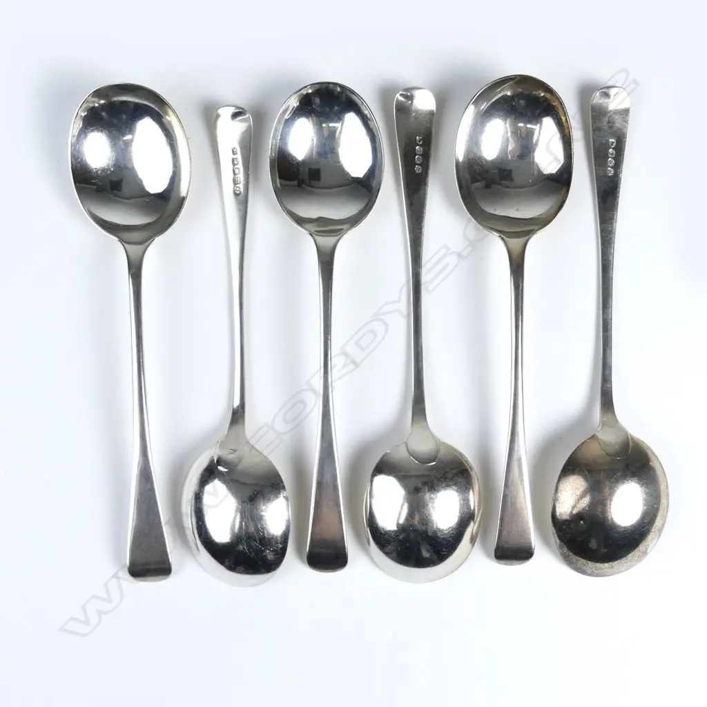 Six silver soup spoons Image 1++