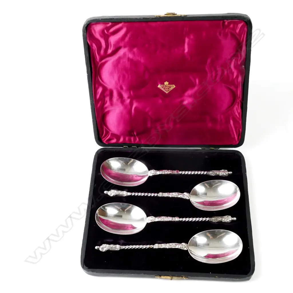 Four late Victorian large silver apostle spoons Image 1++