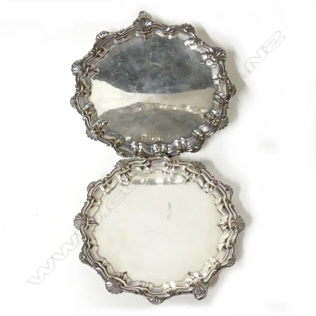 A pair of Old Sheffield Plate waiters Image 1++