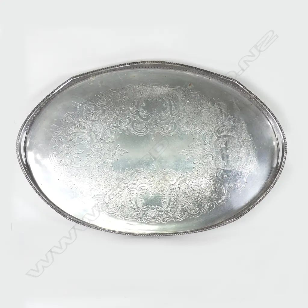 A silver plate oval gallery tray Image 1++