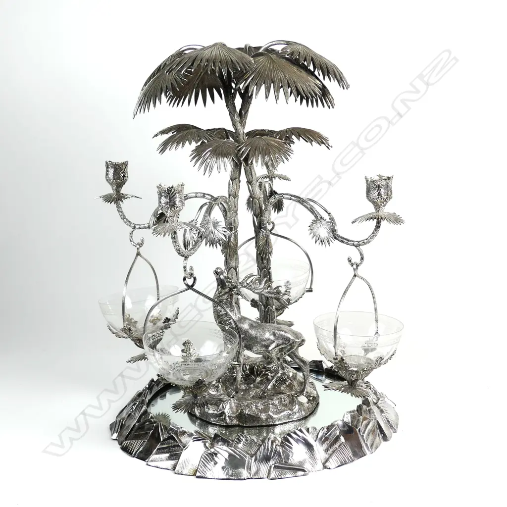 An impressive Victorian silver plate table centrepiece candelabrum Image 1++