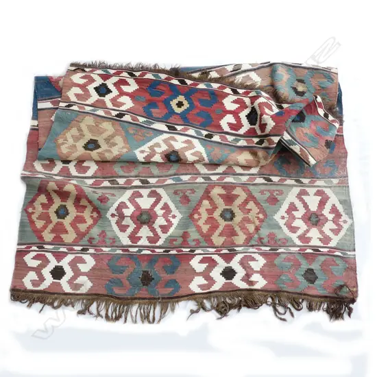 An old Turkish slit-weft kilim carpet