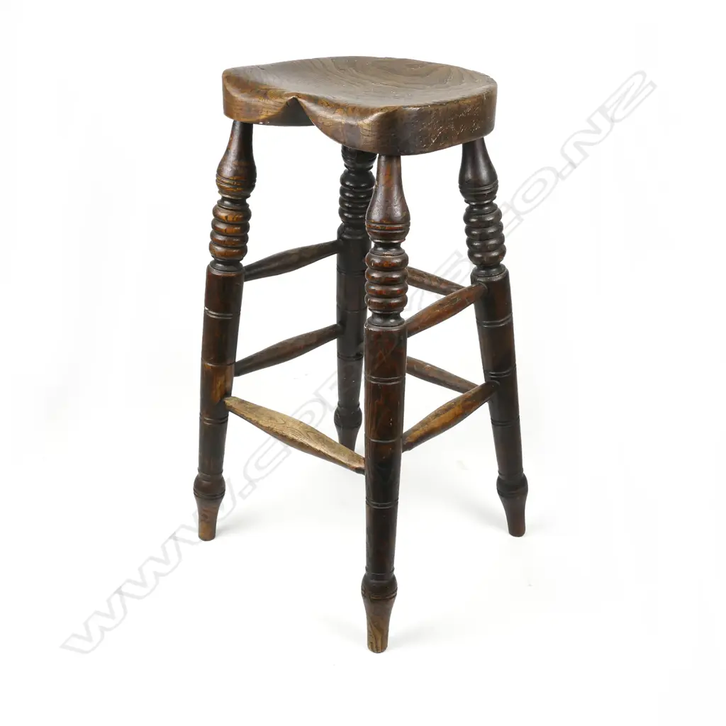 A 19thC fruitwood stool Image 1++